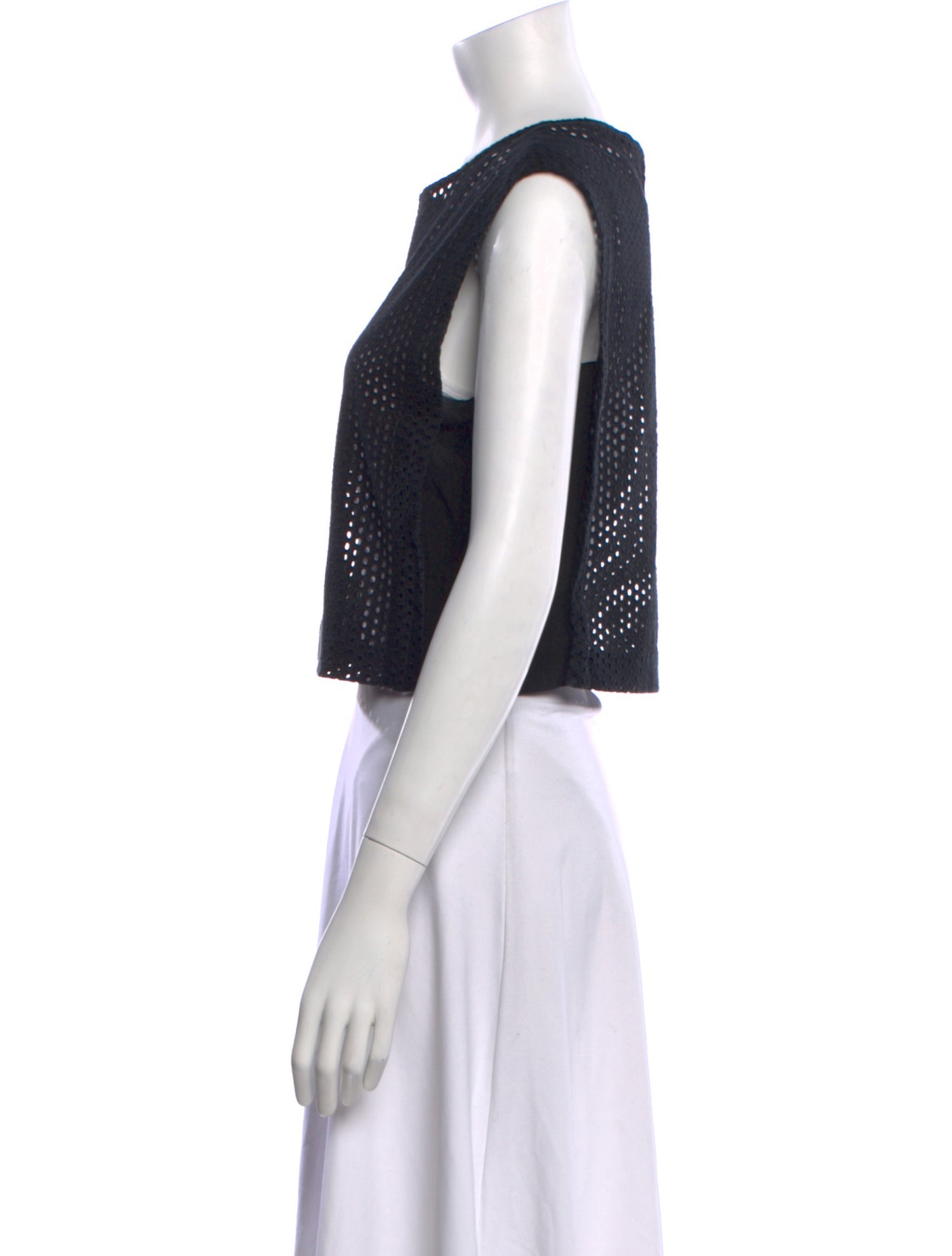 Sandro Bateau Neckline Short Sleeve Crop Top