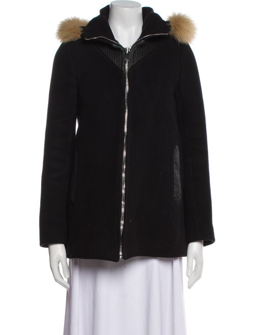 Sandro Wool Faux Fur Jacket
