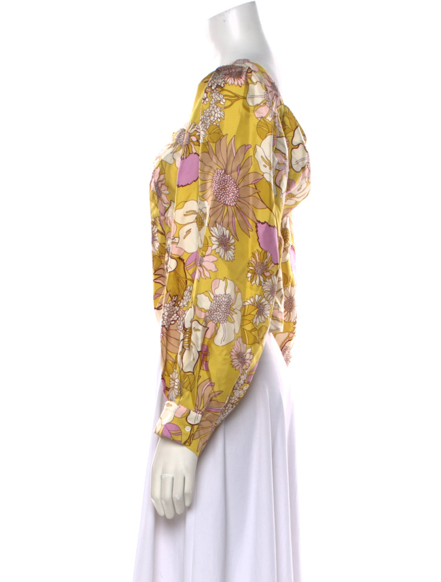 Sandro Silk Floral Print Crop Top