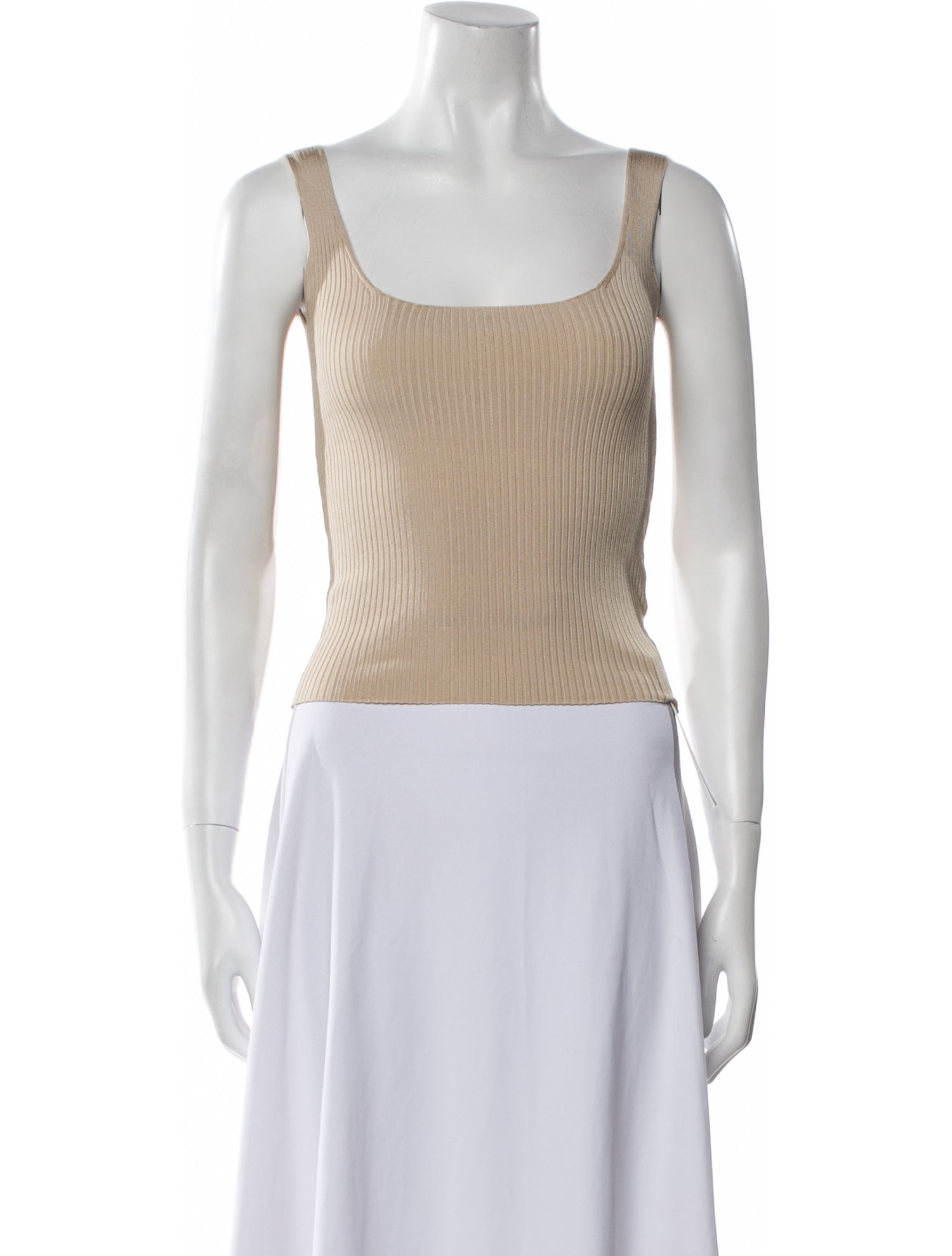 Sandro Square Neckline Sleeveless Crop Top
