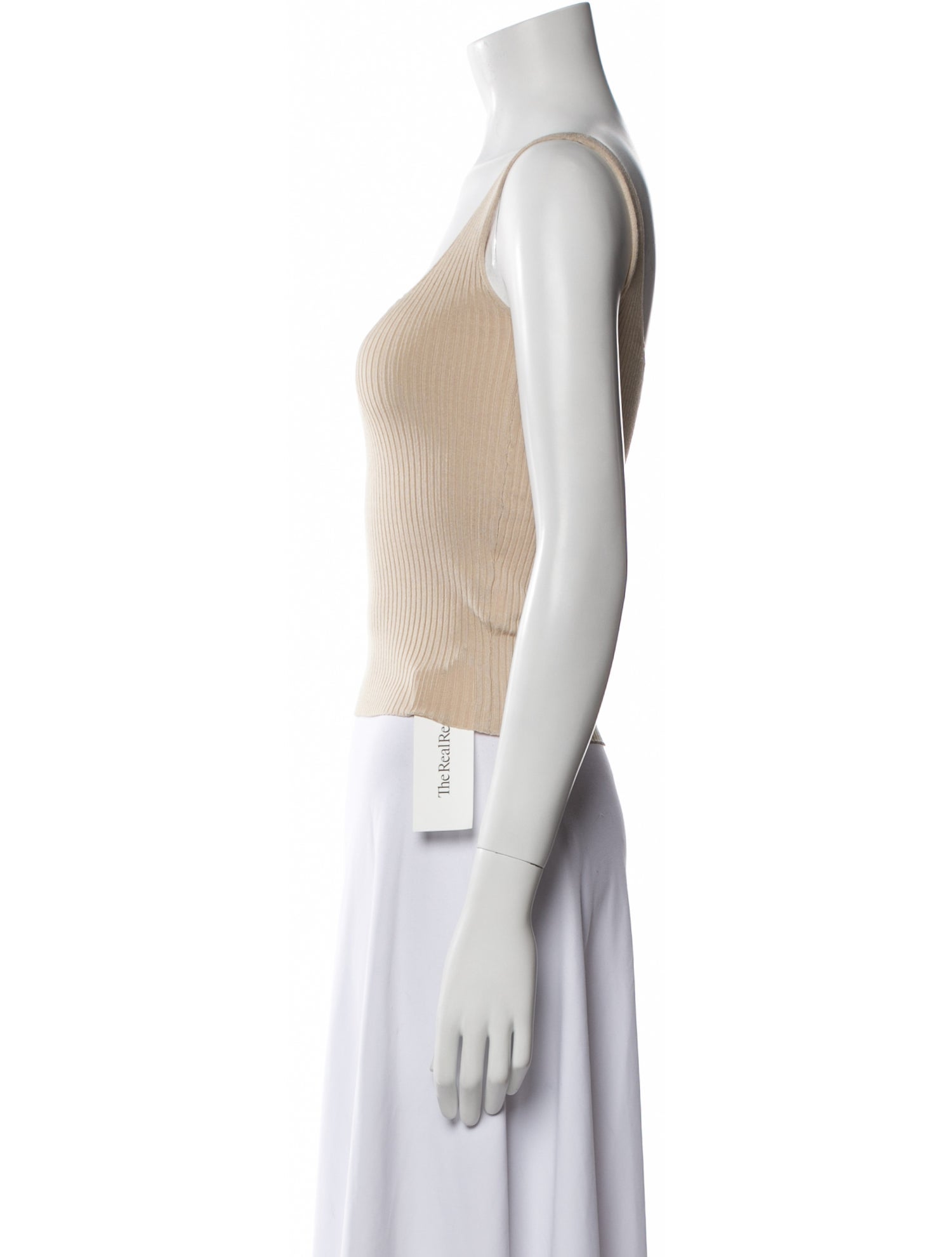 Sandro Square Neckline Sleeveless Crop Top