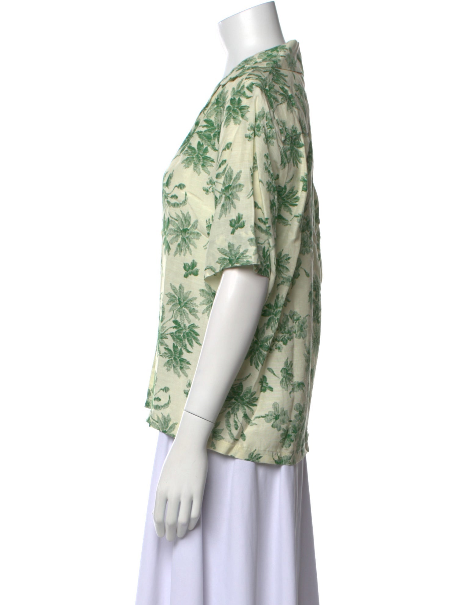 Sandro Floral Print V-Neck Button-Up Top