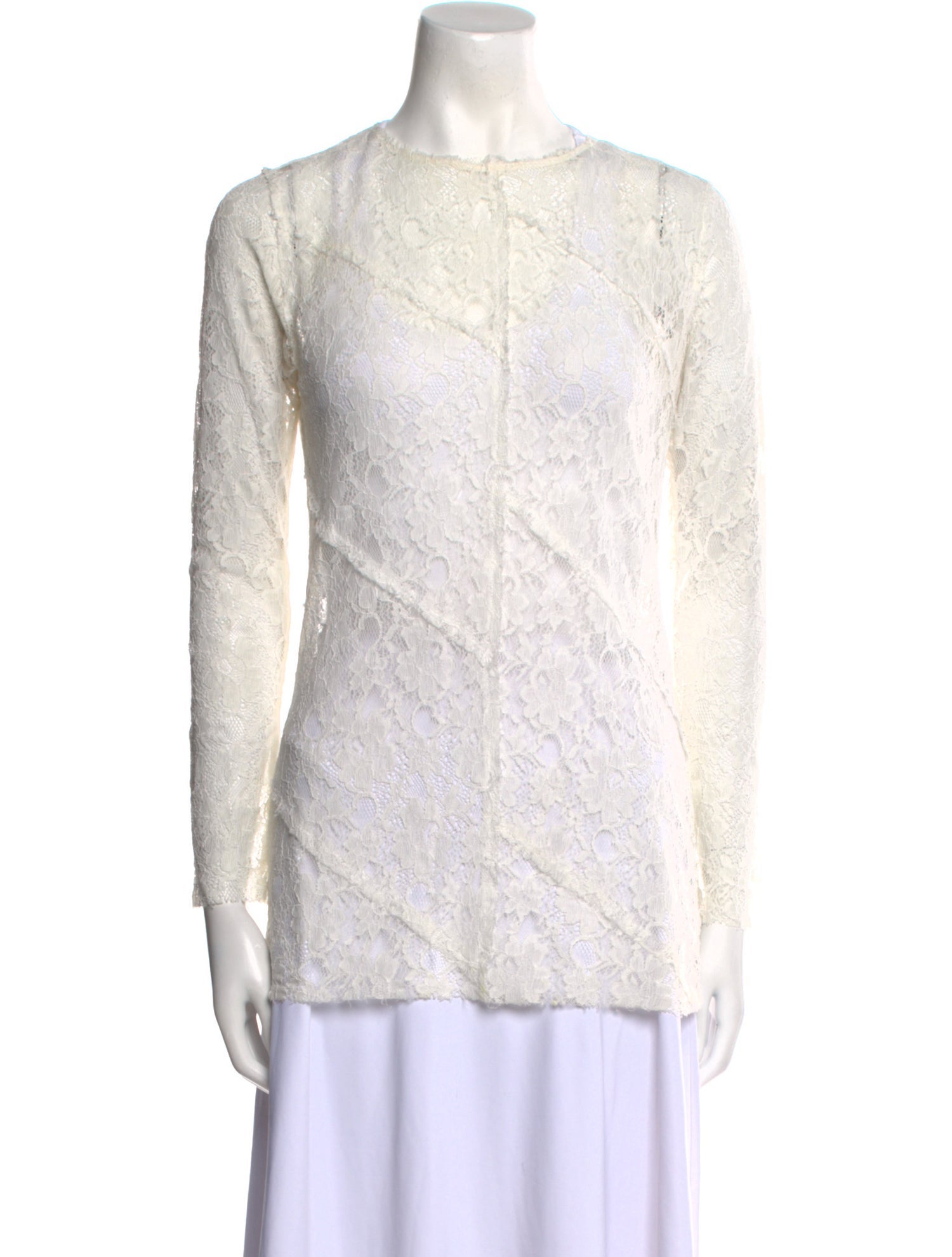 Sandro Lace Pattern Crew Neck Top