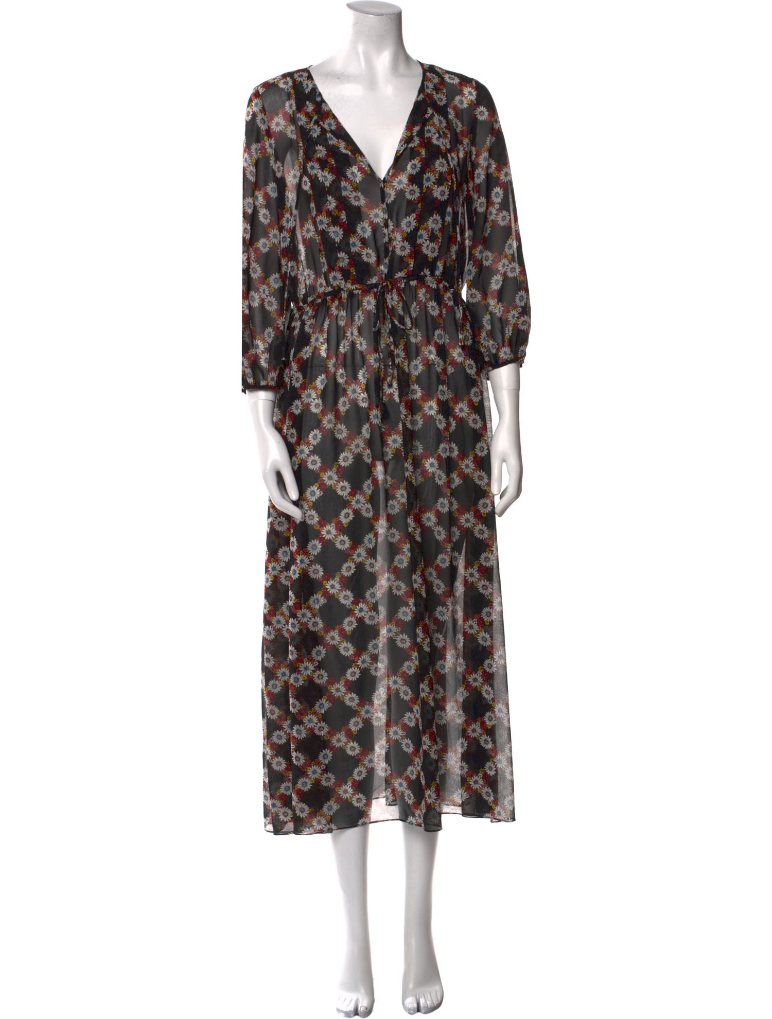 Sandro Floral Print Long Dress