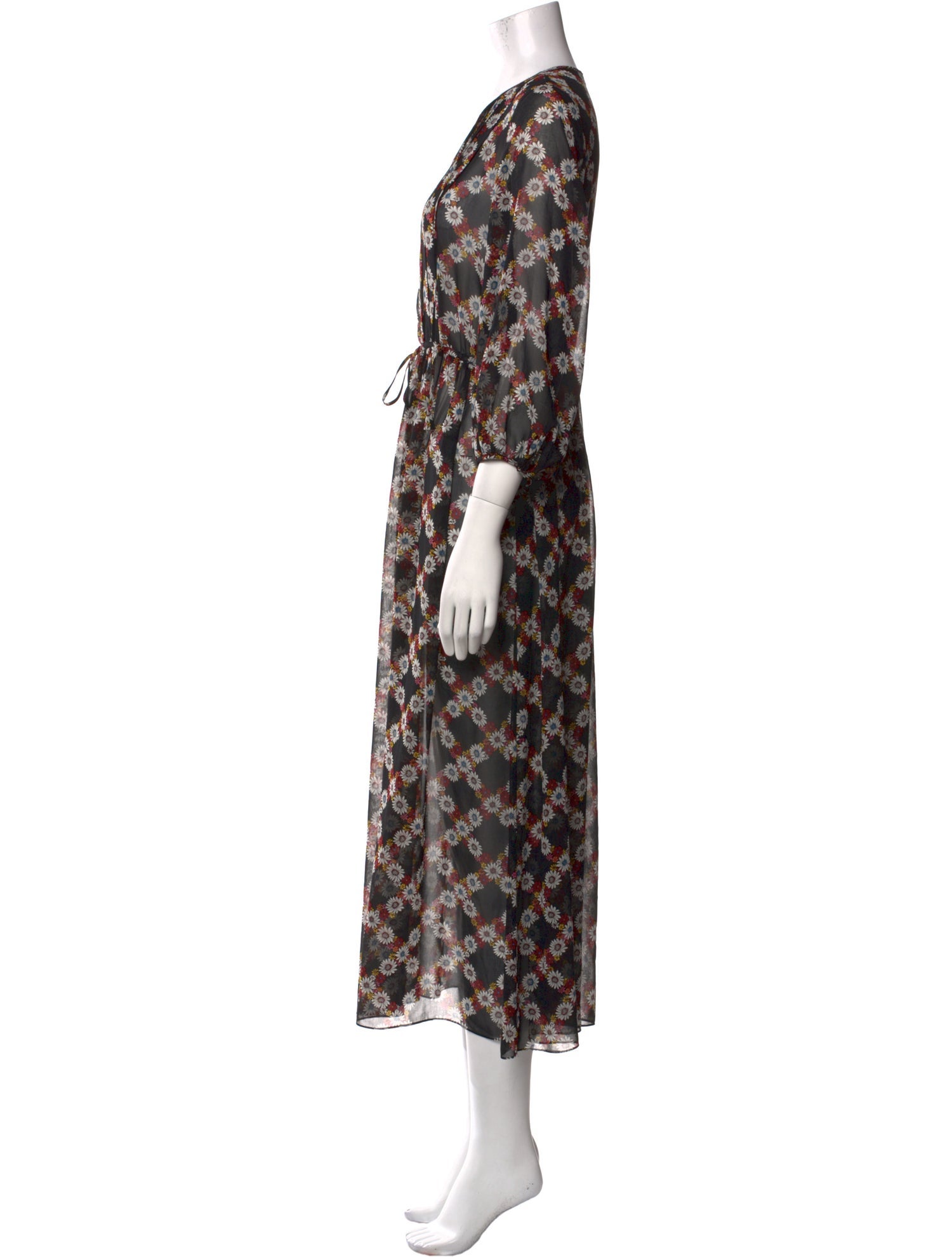 Sandro Floral Print Long Dress