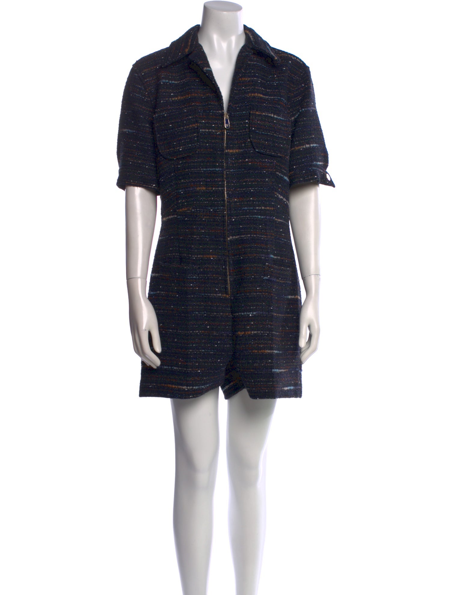 Sandro Tweed Pattern V-Neck Romper w/ Tags