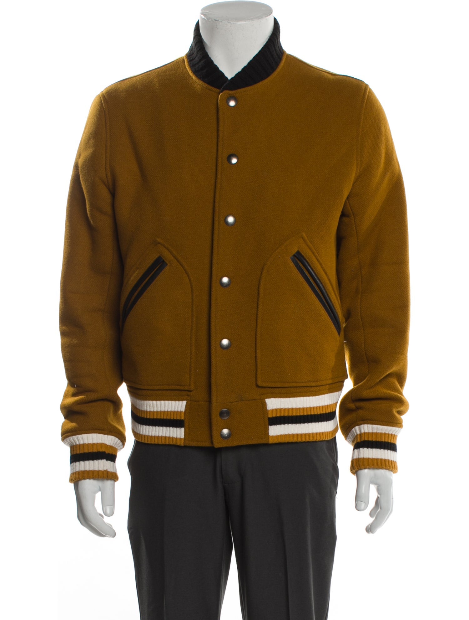 Sandro Wool Striped Varsity Jacket