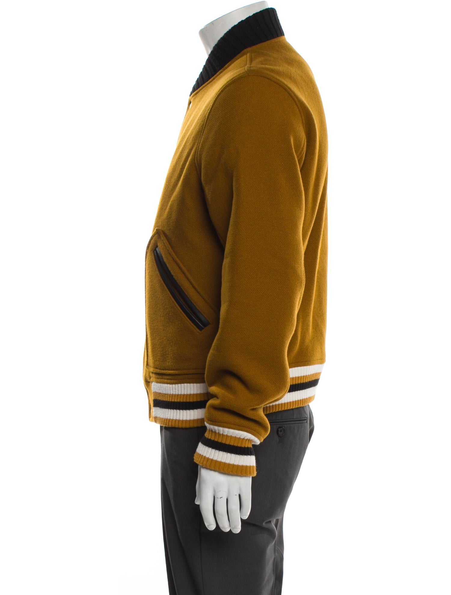 Sandro Wool Striped Varsity Jacket