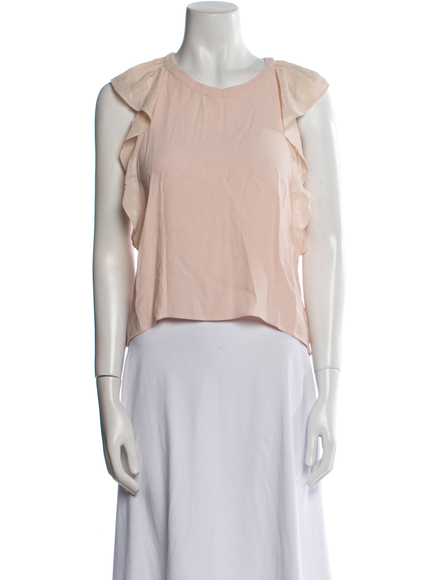 Sandro Crew Neck Sleeveless Crop Top