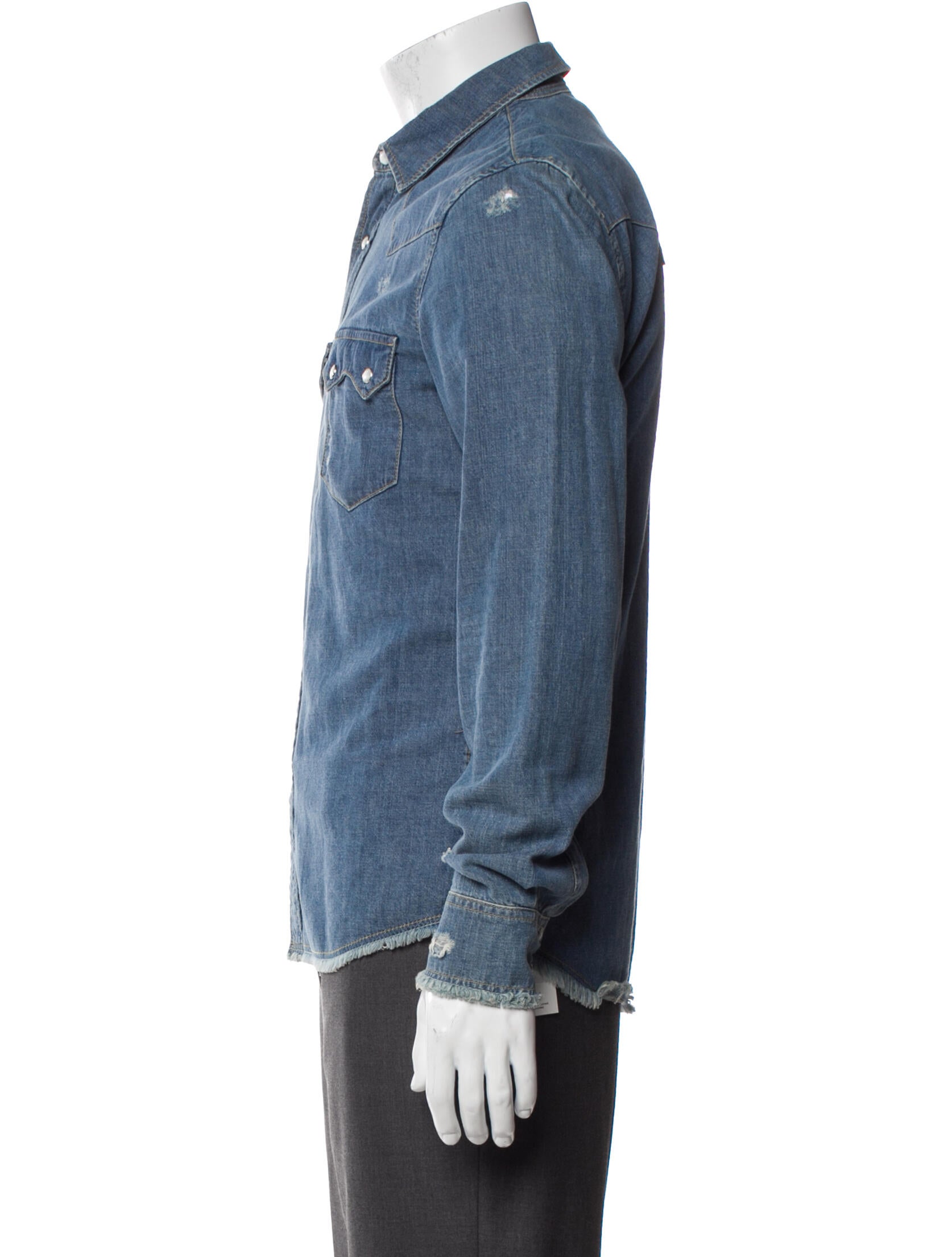 Sandro Long Sleeve Denim Shirt
