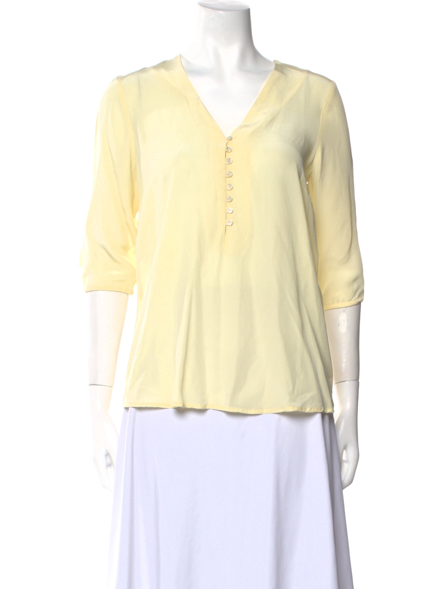Sandro Silk V-Neck Blouse
