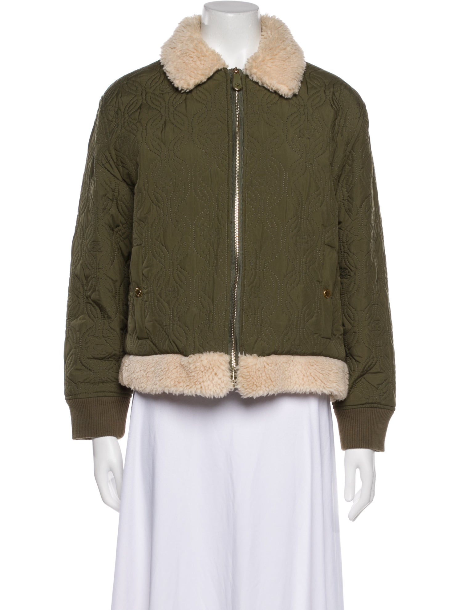 Sandro Printed Faux Fur Jacket