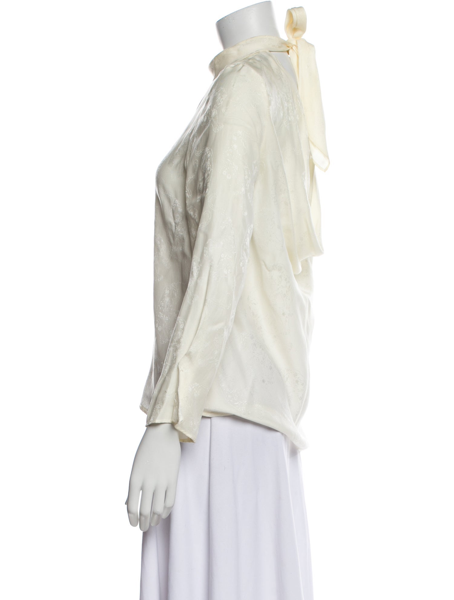 Sandro Mock Neck Three-Quarter Sleeve Blouse