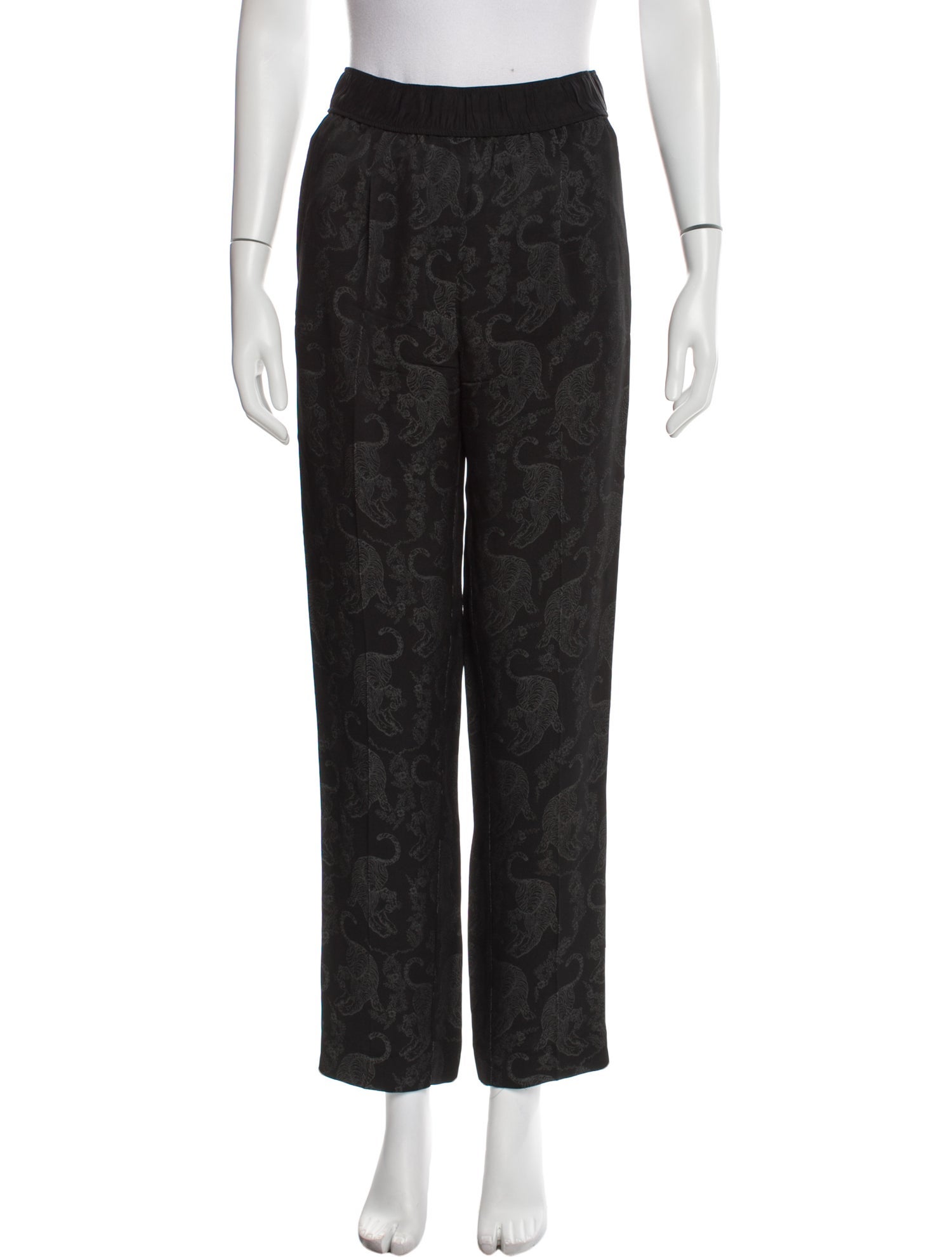 Sandro Printed Straight Leg Pants