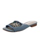 Sandro Denim Crystal Embellishments Slides