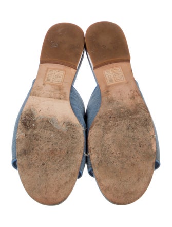 Sandro Denim Crystal Embellishments Slides