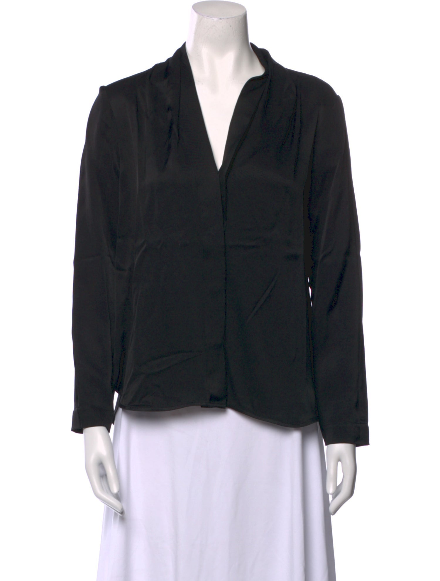 Sandro V-Neck Long Sleeve Button-Up Top