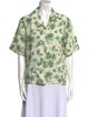 Sandro Printed Short Sleeve Button-Up Top