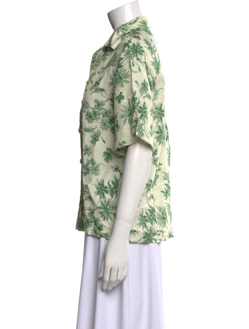 Sandro Printed Short Sleeve Button-Up Top