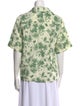 Sandro Printed Short Sleeve Button-Up Top