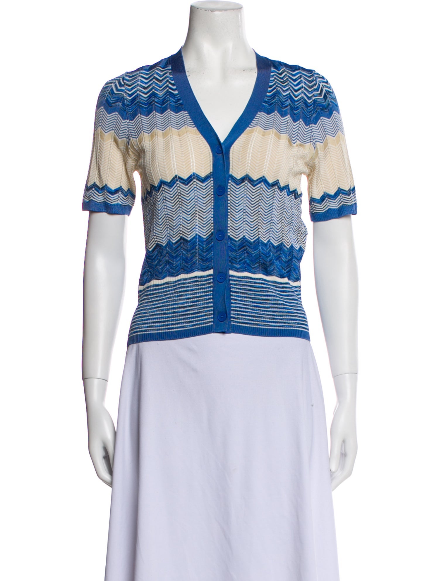 Sandro Striped V-Neck Sweater