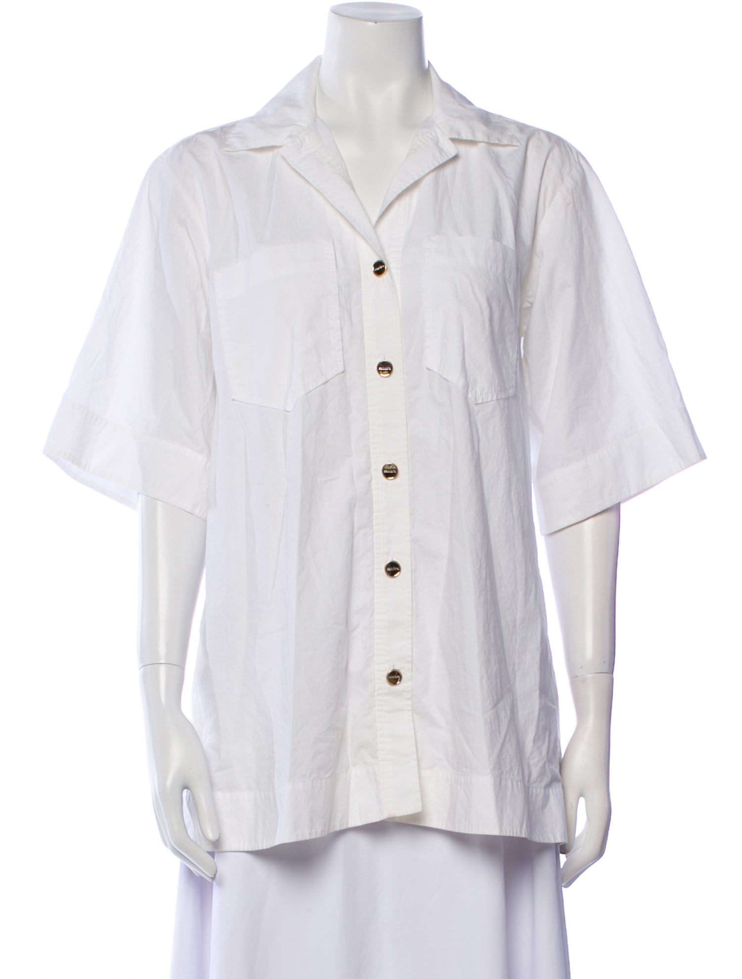 Sandro Three-Quarter Sleeve Button-Up Top