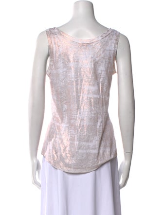 Sandro Graphic Print Scoop Neck Top