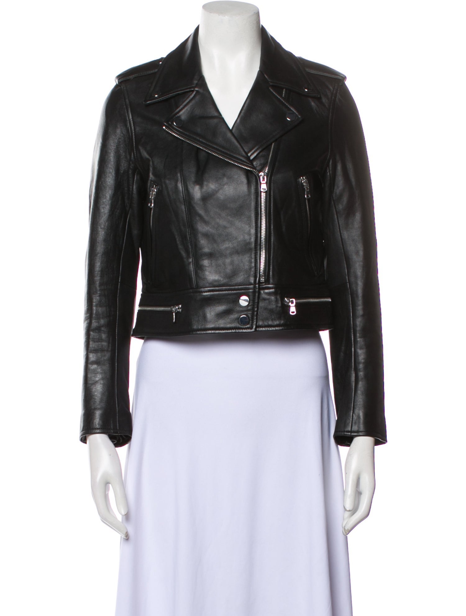 Sandro Lamb Leather Biker Jacket