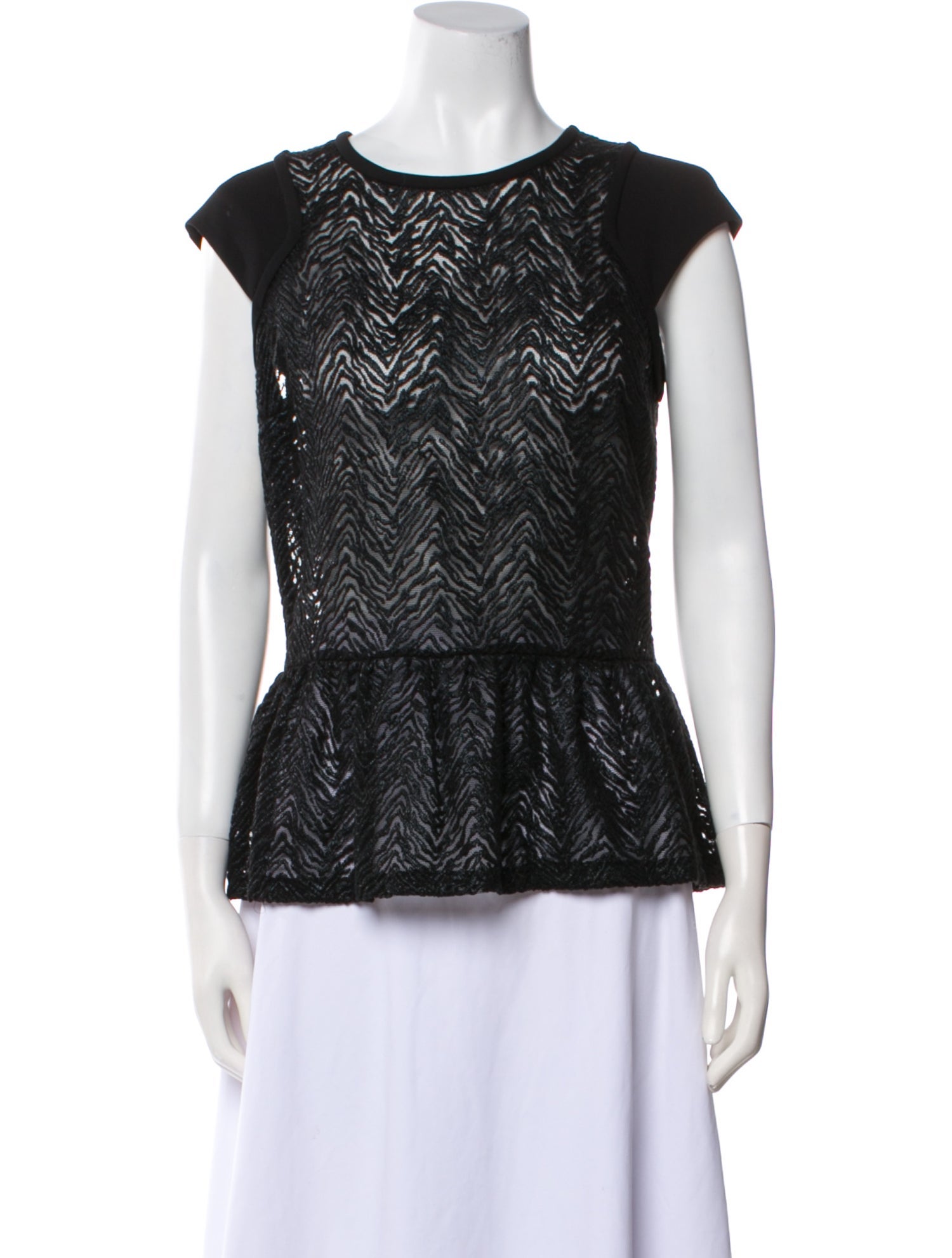 Sandro Printed Crew Neck Top