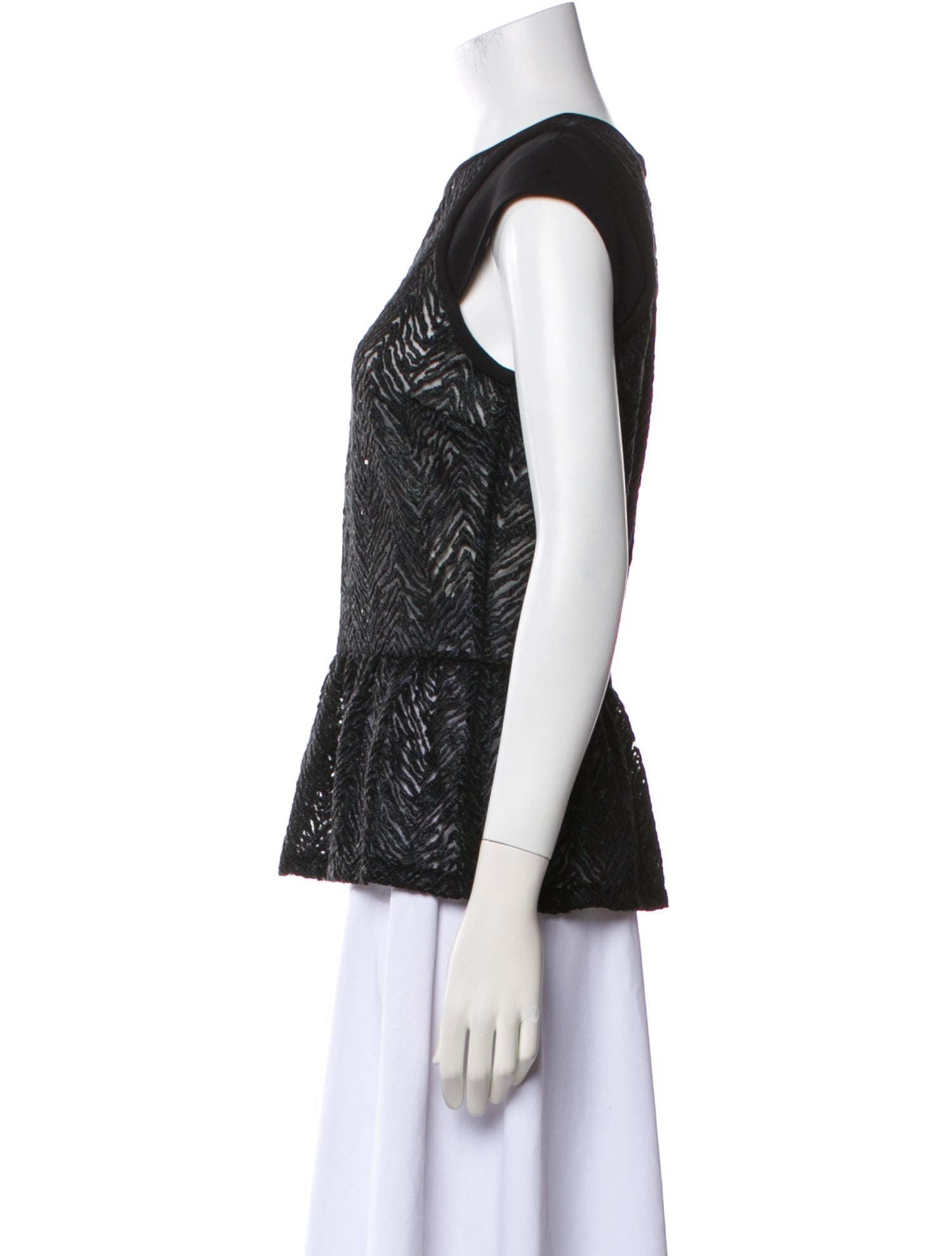 Sandro Printed Crew Neck Top