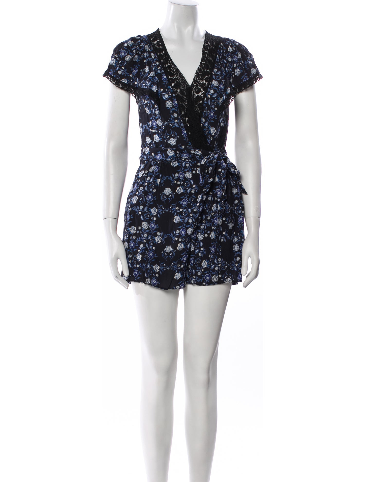 Sandro Floral Print V-Neck Romper