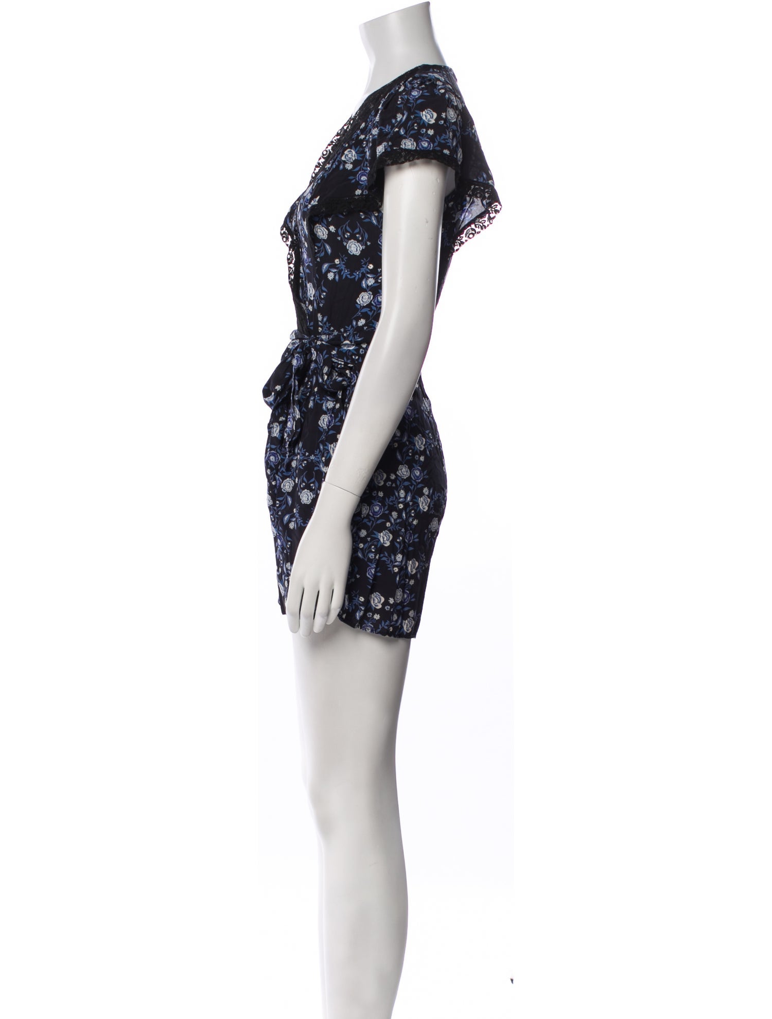 Sandro Floral Print V-Neck Romper