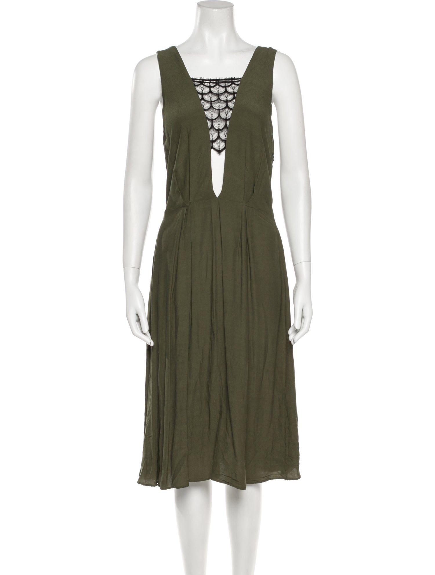 Sandro V-Neck Midi Length Dress