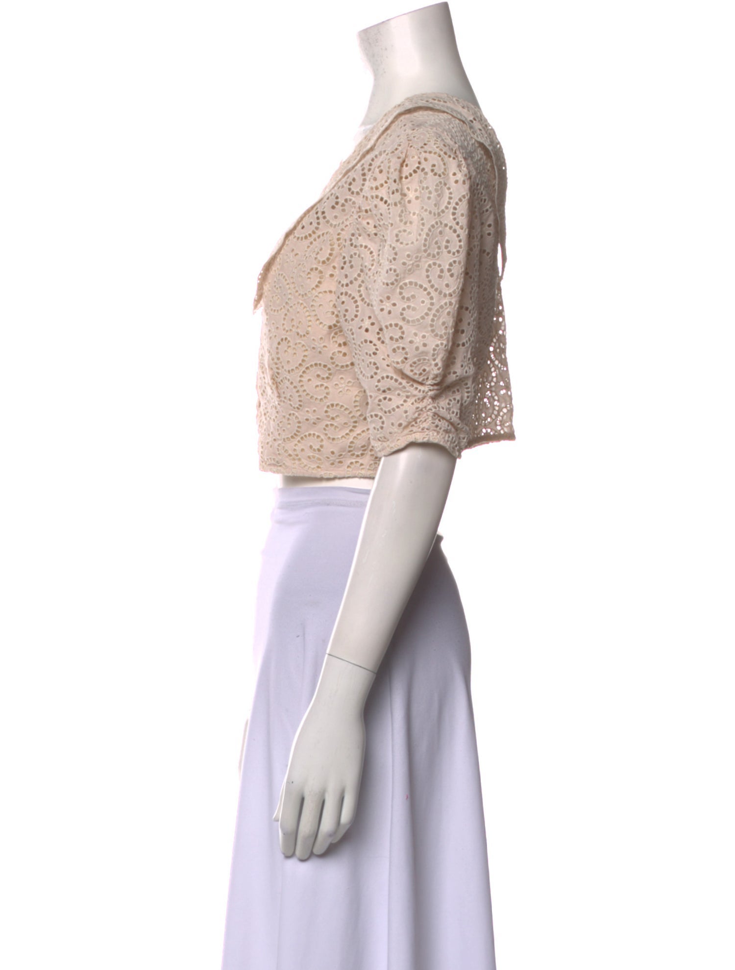 Sandro V-Neck Short Sleeve Crop Top