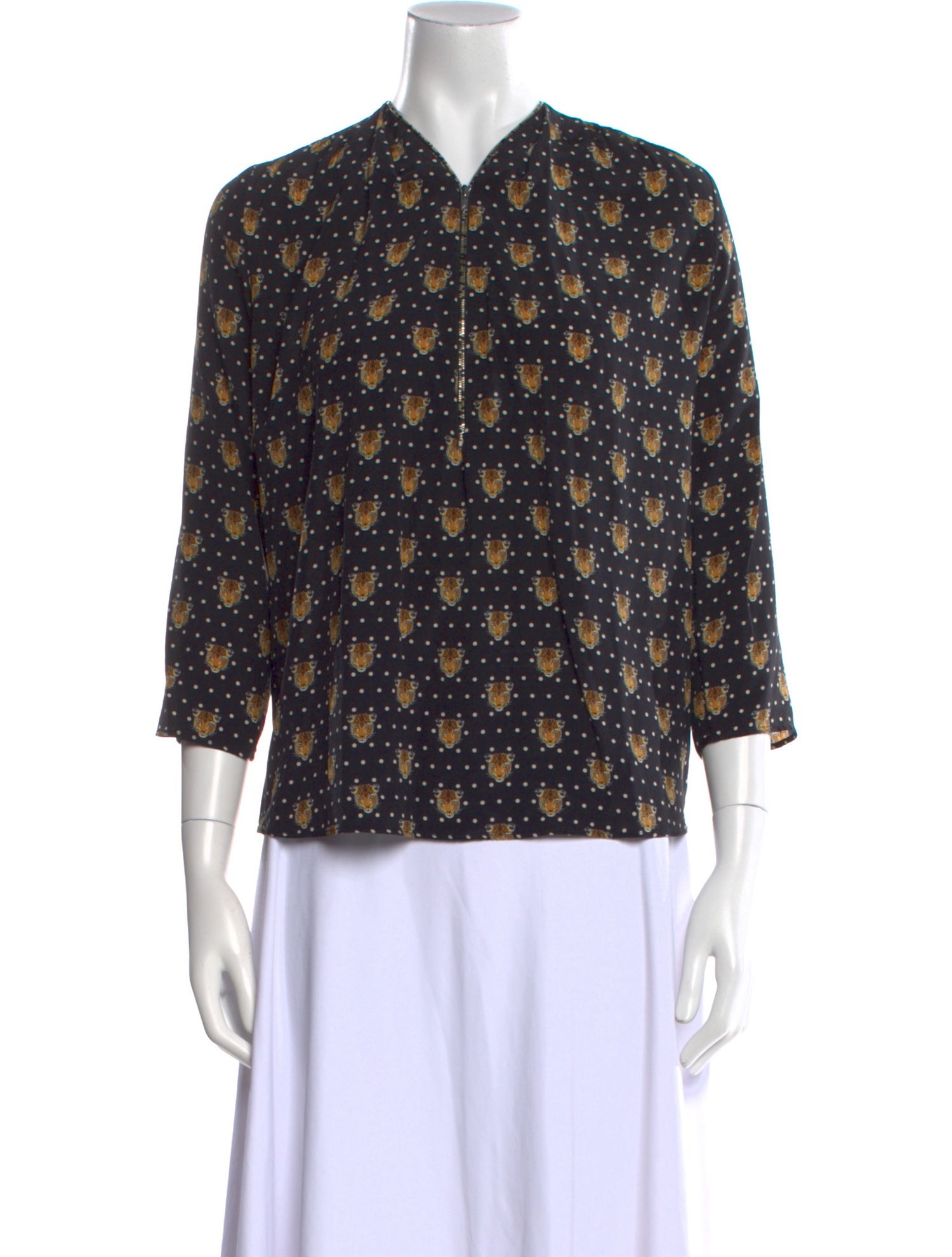 Sandro Silk Printed Blouse