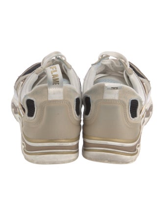 Sandro Suede Colorblock Pattern Sneakers