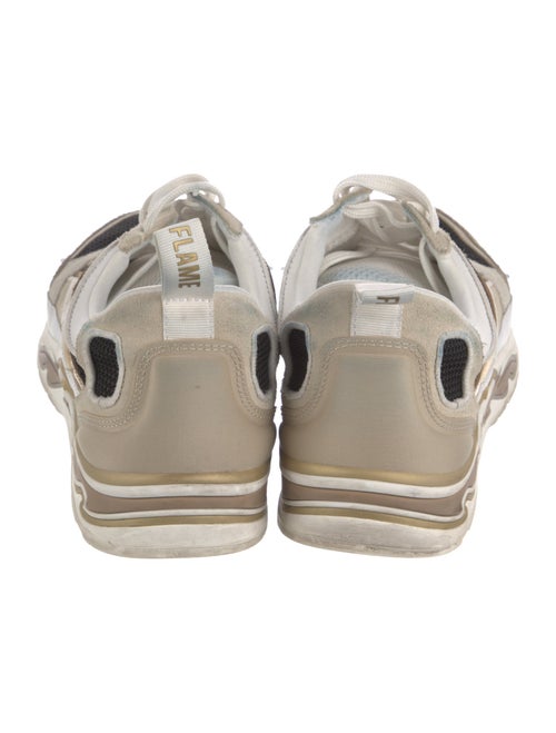 Sandro Suede Colorblock Pattern Sneakers