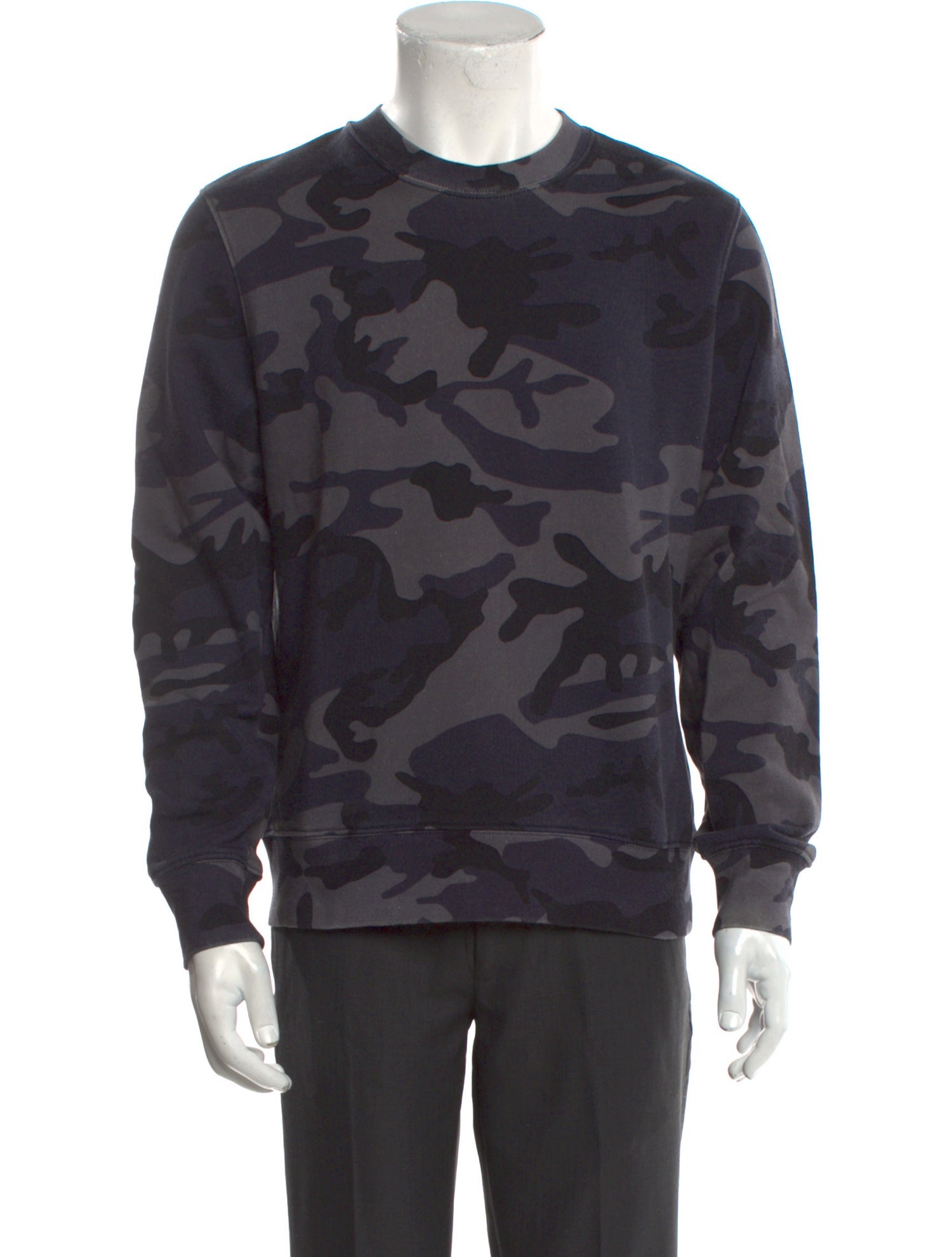 Sandro Camouflage Print Crew Neck Pullover