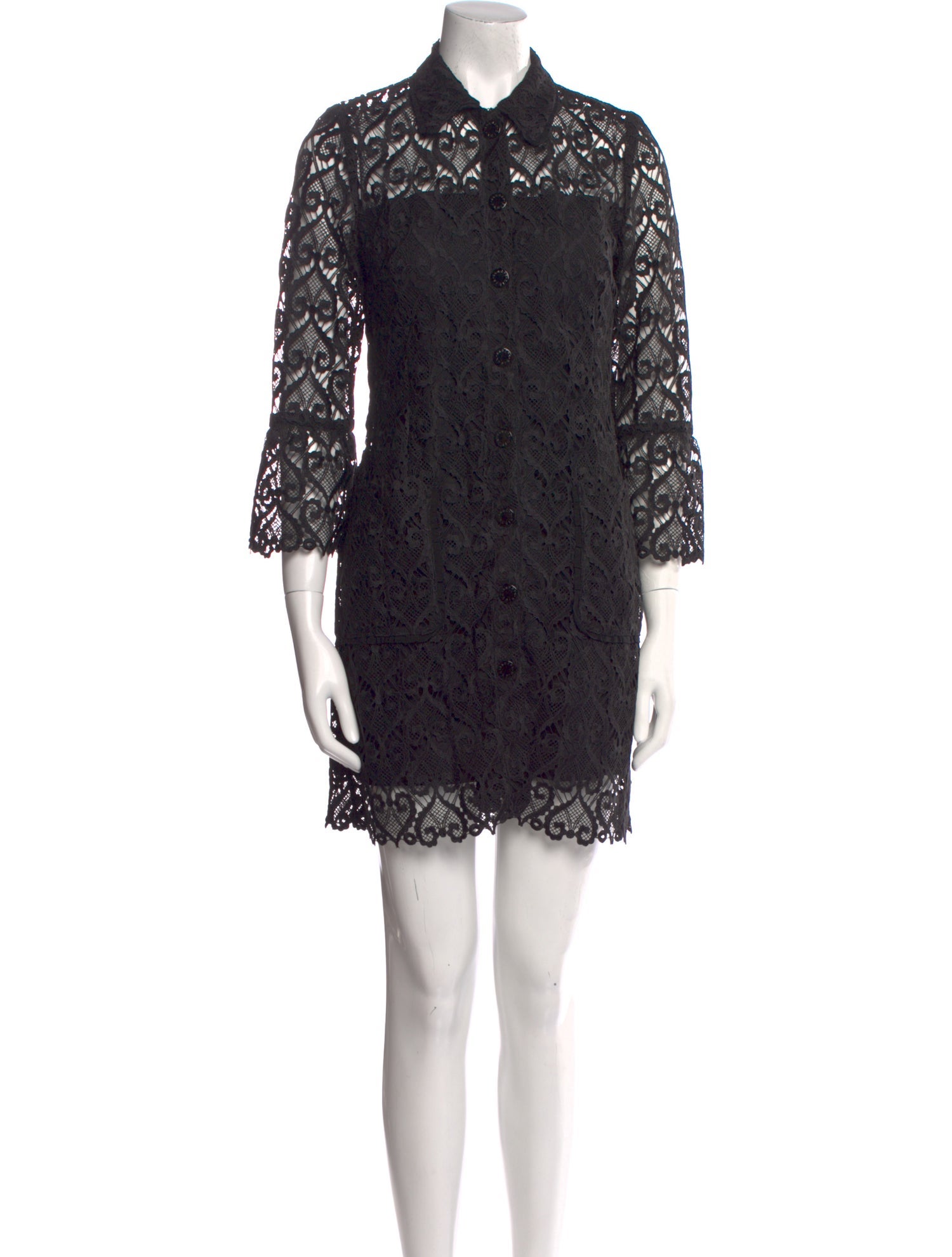 Sandro Lace Pattern Mini Dress