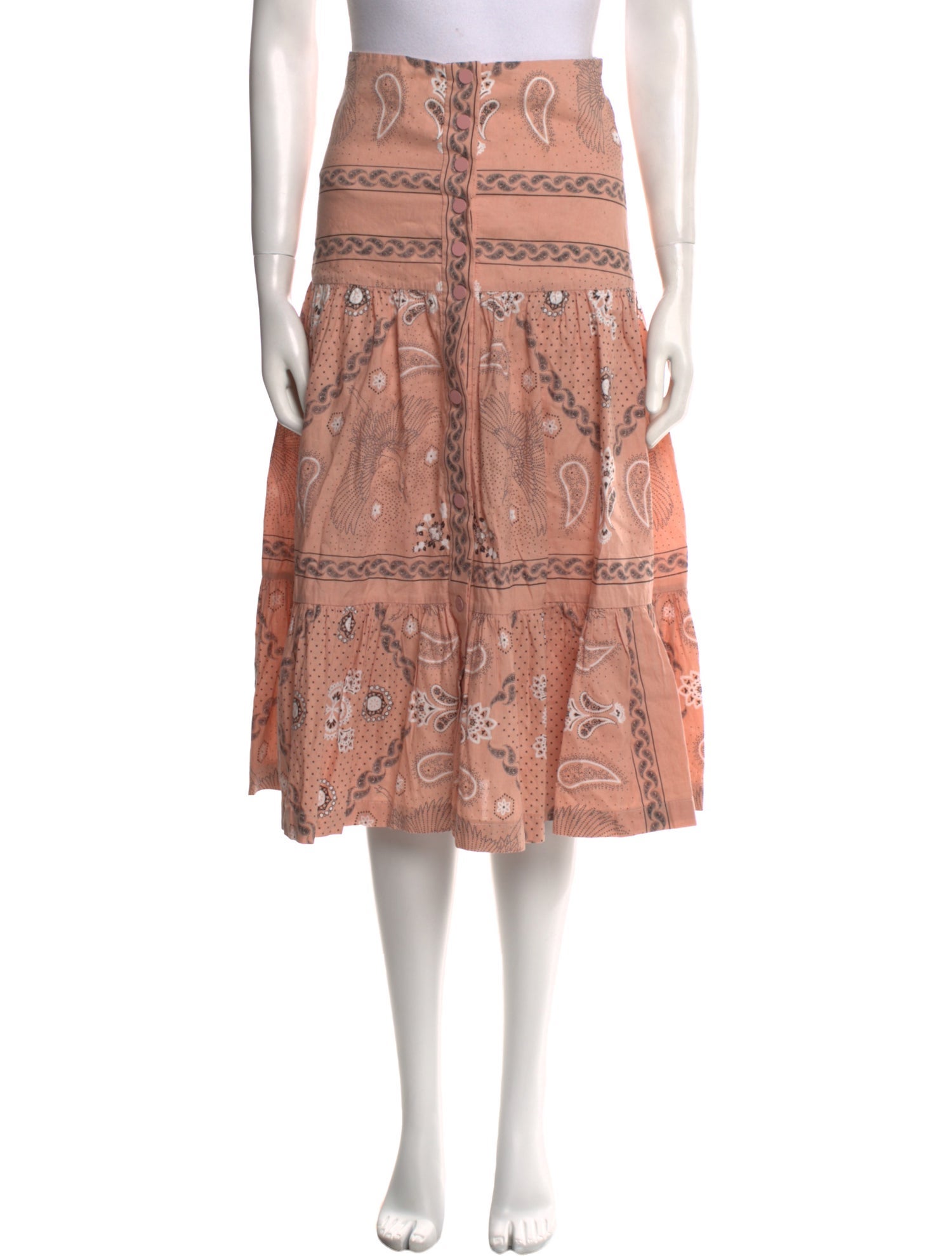 Sandro Linen Midi Length Skirt