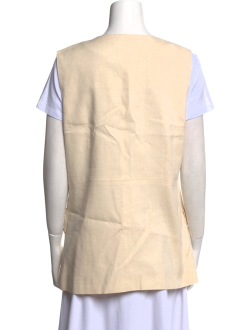 Sandro Linen V-Neck Button-Up Top