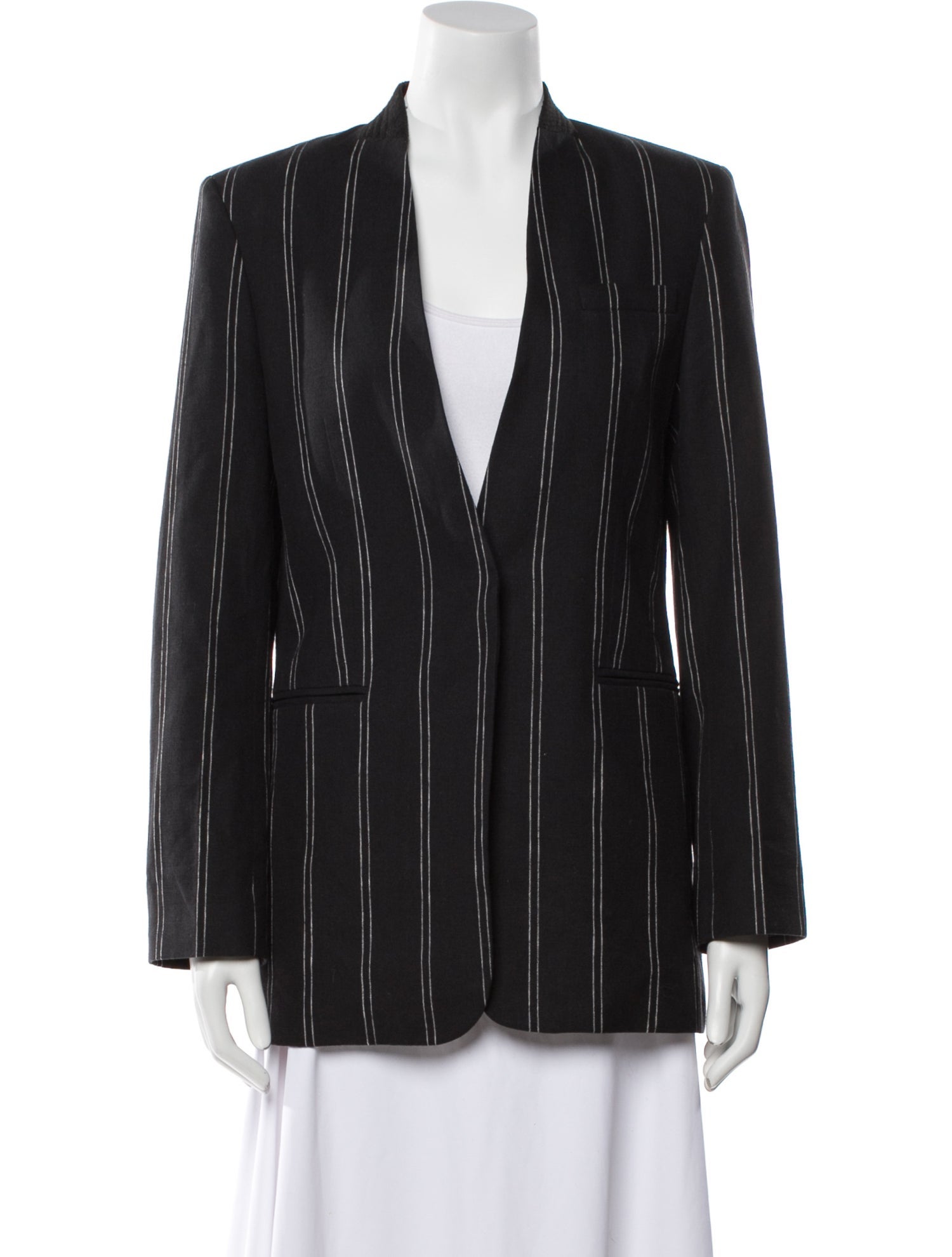 Sandro Linen Striped Blazer
