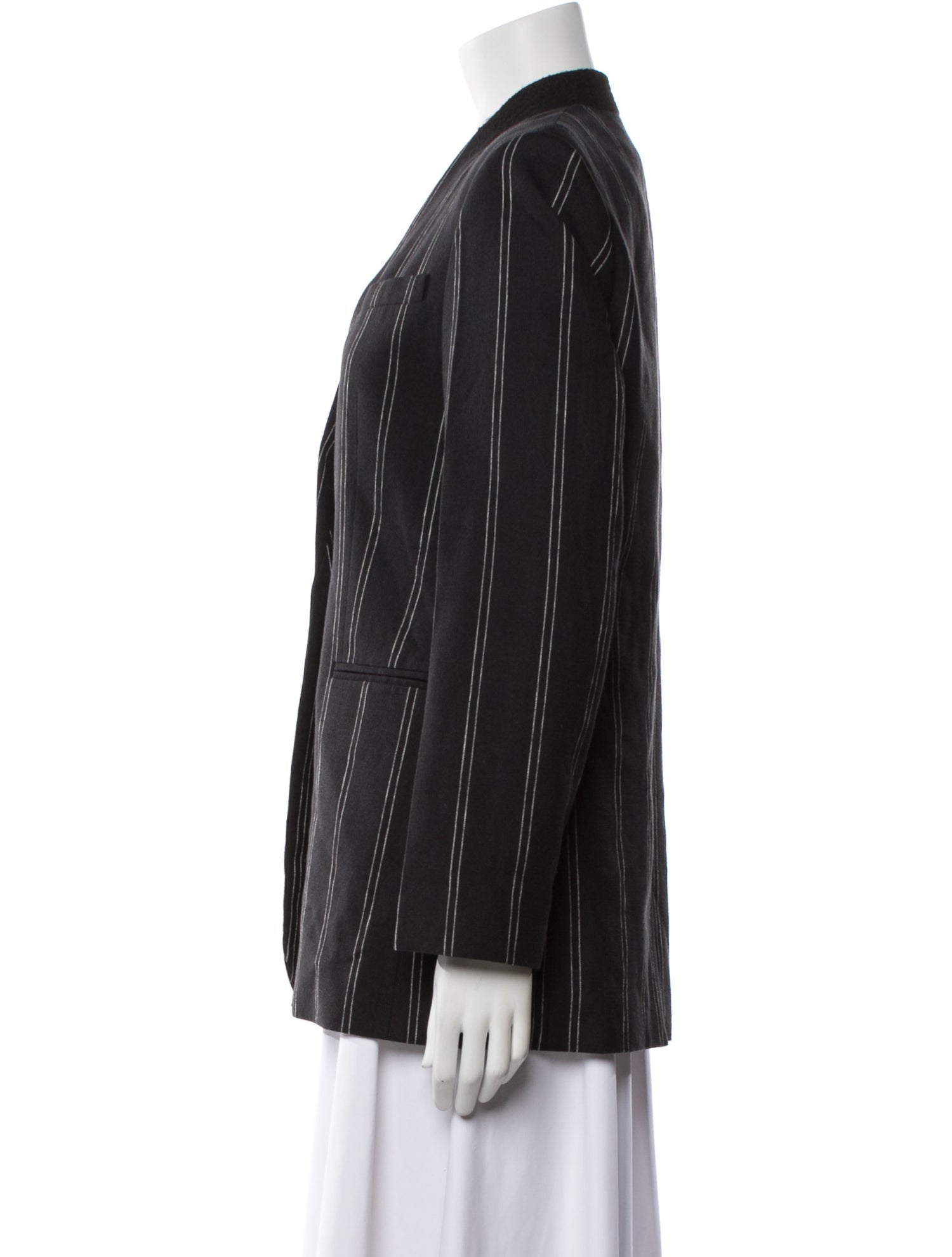 Sandro Linen Striped Blazer