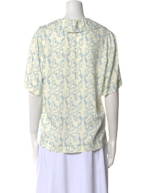 Sandro Printed V-Neck Button-Up Top