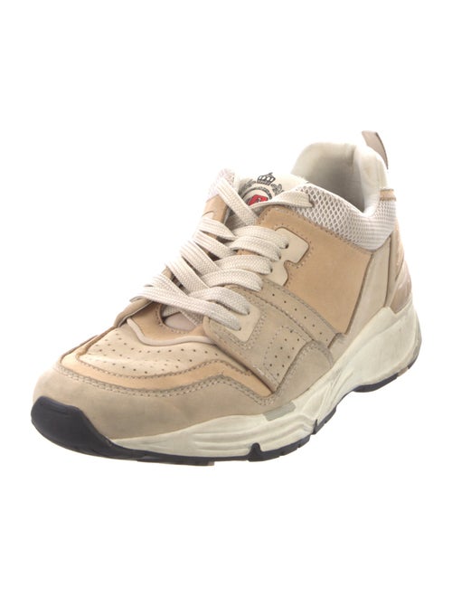 Sandro Leather Colorblock Pattern Sneakers