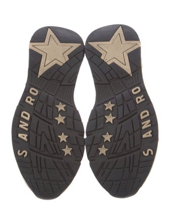 Sandro Leather Colorblock Pattern Sneakers