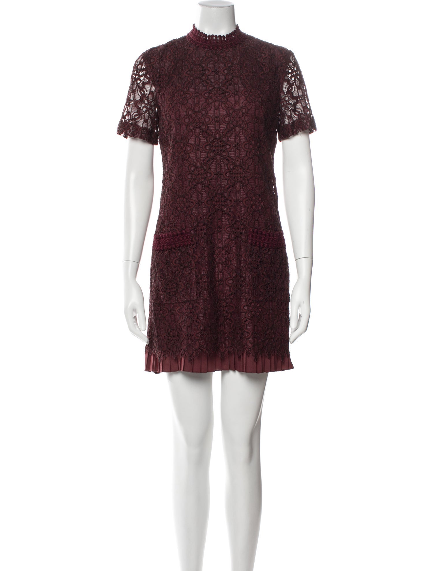 Sandro Lace Pattern Mini Dress