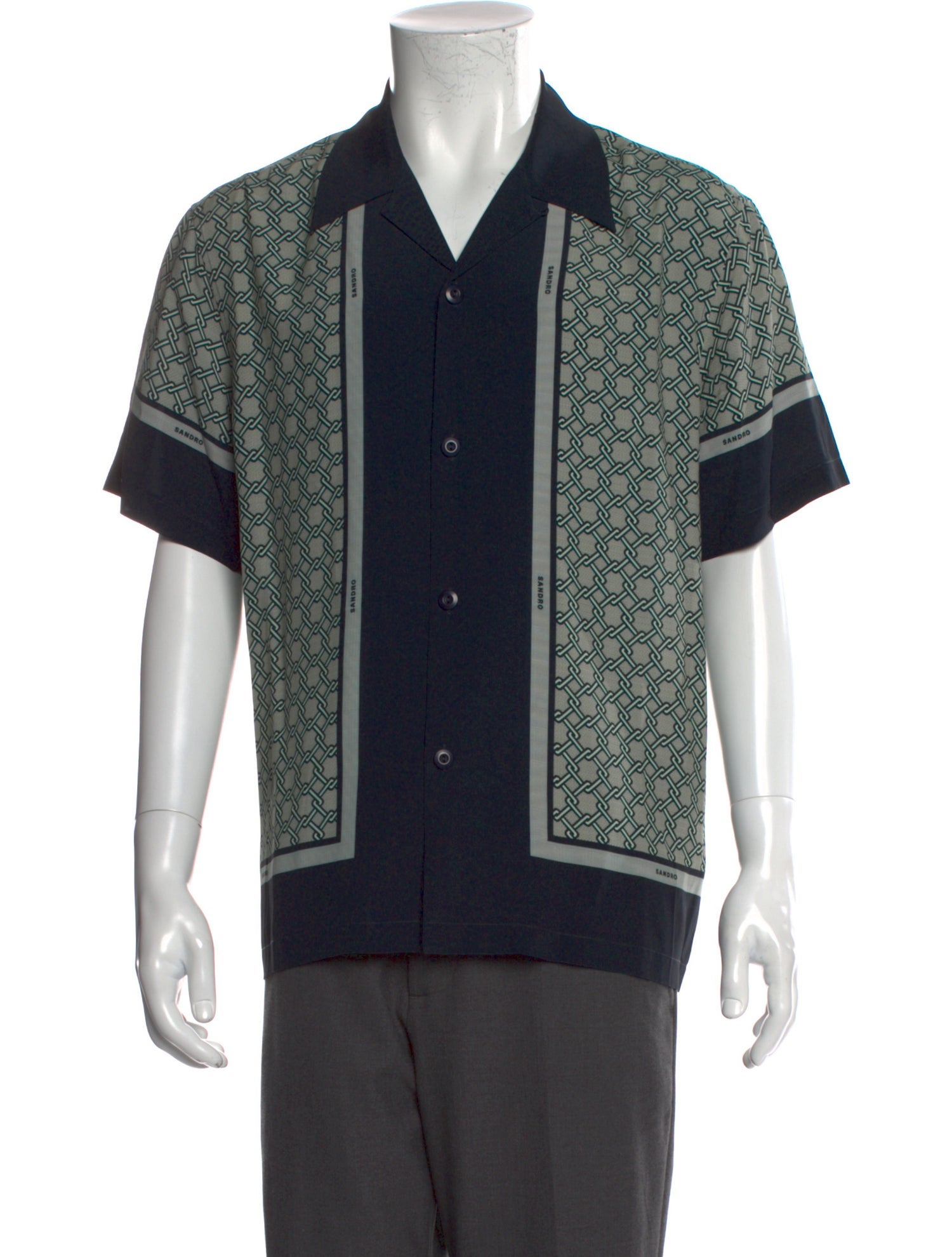 Sandro Printed Short Sleeve Shirt