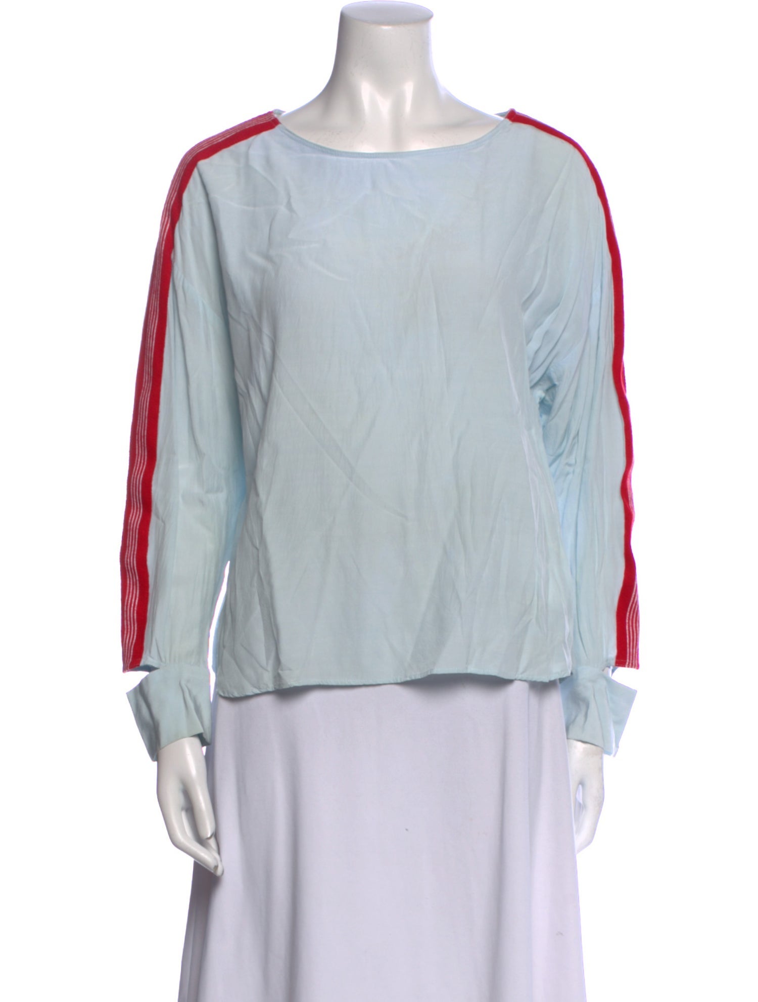 Sandro Scoop Neck Long Sleeve Blouse