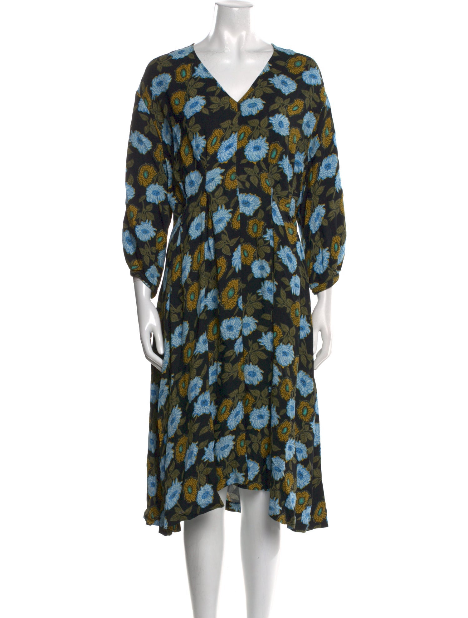 Sandro Floral Print Midi Length Dress